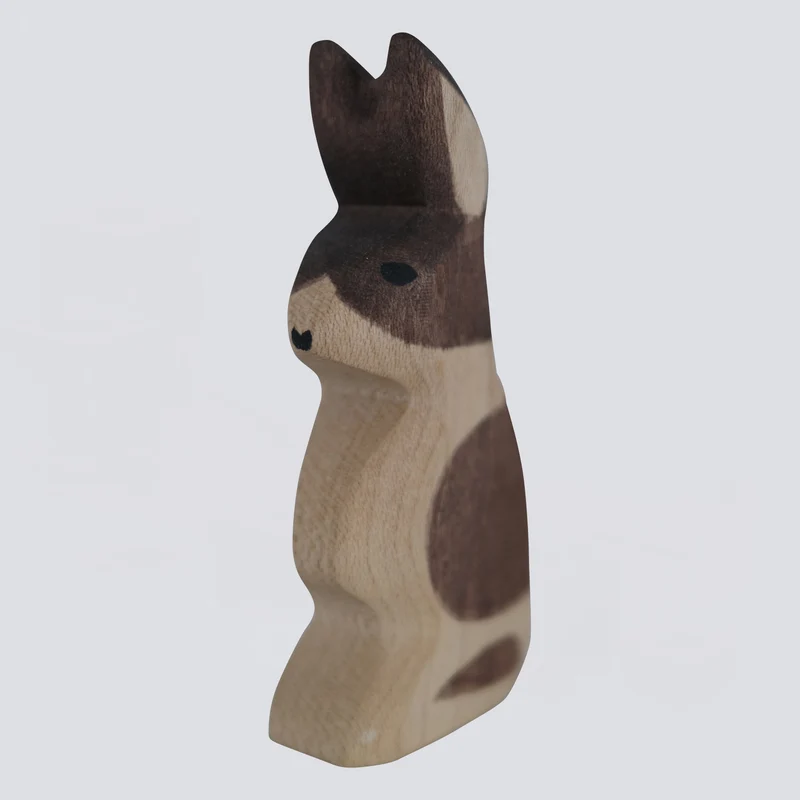 Holzwald Holzfigur Hase Ohr hoch