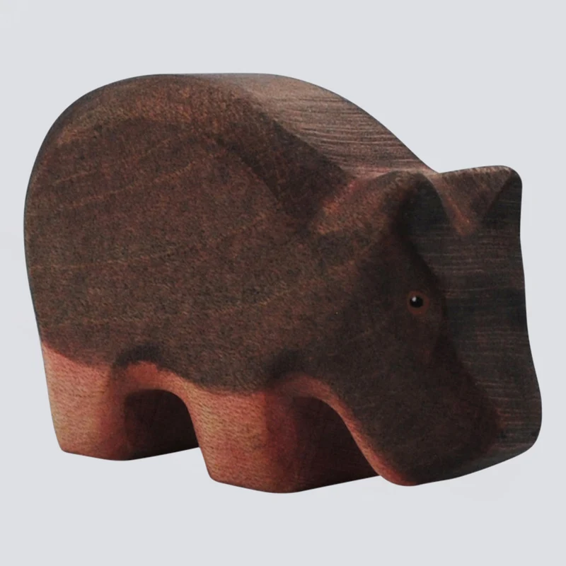 Holzwald Holzfigur Nilpferd klein