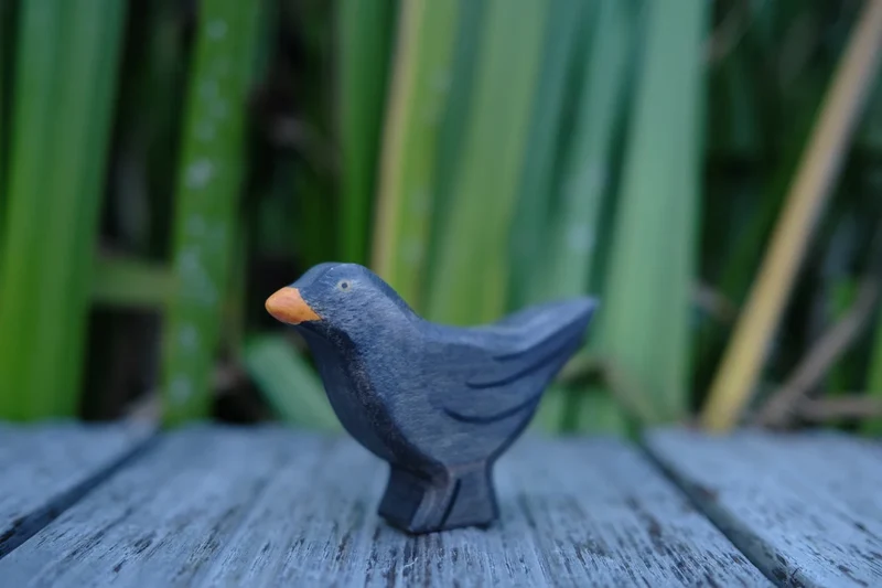 Holzwald Holzfigur Amsel