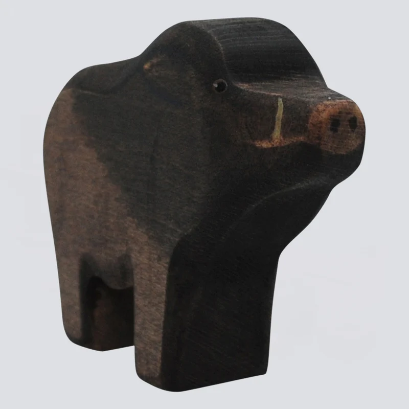 Holzwald Holzfigur Wildschwein Keiler