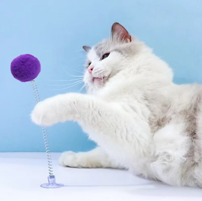 Federball Mit Saugnapf – Interaktives Katzen-Spielzeug