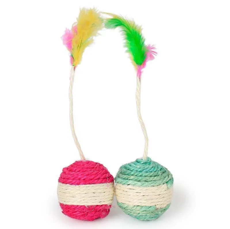 Interaktiver Katzenball mit Feder Und Sisal-Seil