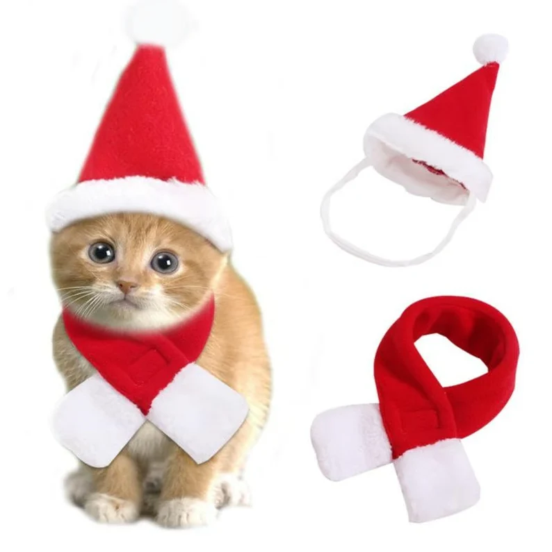 Weihnachtsmütze Mit Schal Für Haustiere
