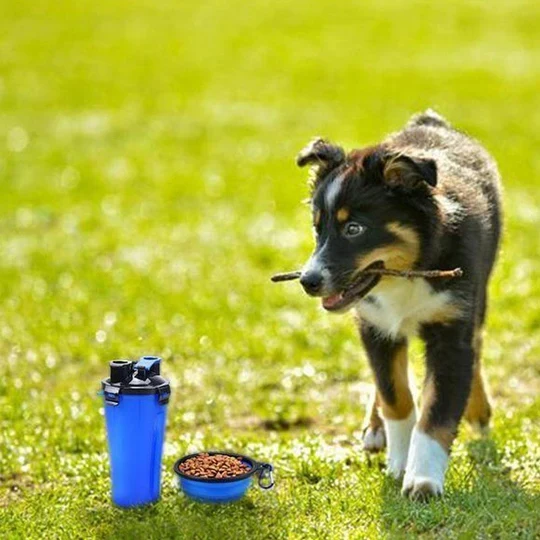 2-in-1 Tragbare Wasser- Und Futterflasche Für Haustiere