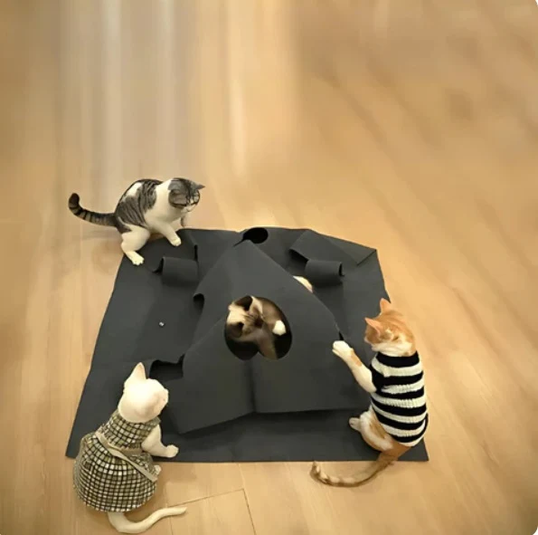 Kreative Spiel- und Versteckmatte für Katzen