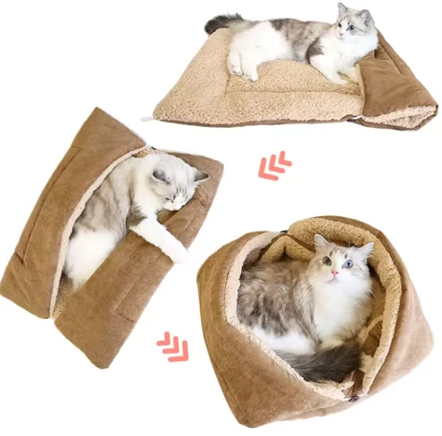 2-in-1 Kuschelbett und Decke für Katzen