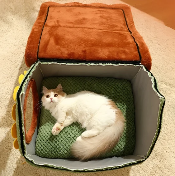 Gemütliches Katzenplüsch Zelt Bett