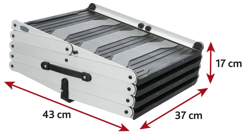 4-stufige Falt-Treppe, Aluminium/TPR