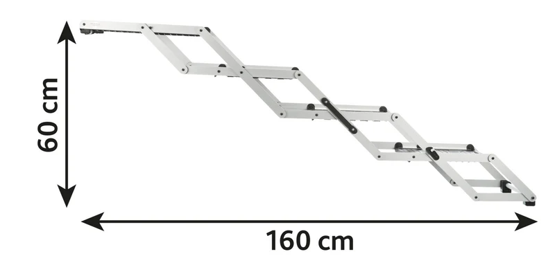4-stufige Falt-Treppe, Aluminium/TPR