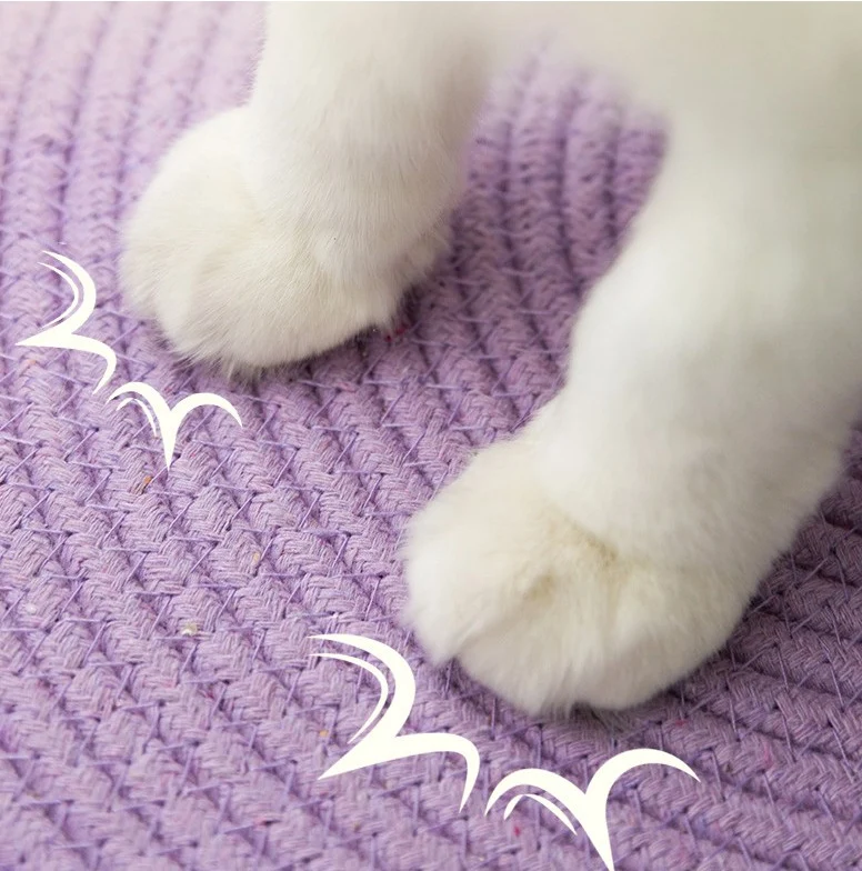 Niedliches Handgewebtes Baumwollseil Katzenbett im Tierdesign