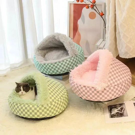 Karierte Warme Katzen Höhle