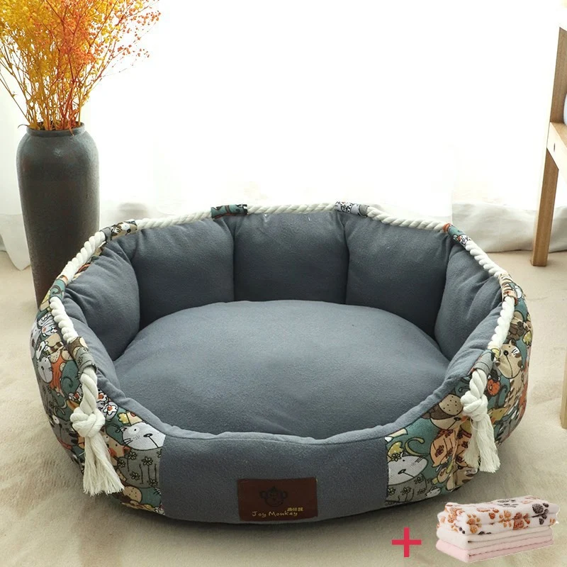 Langlebiges Hundebett mit Taschenfuntion und Kauseil