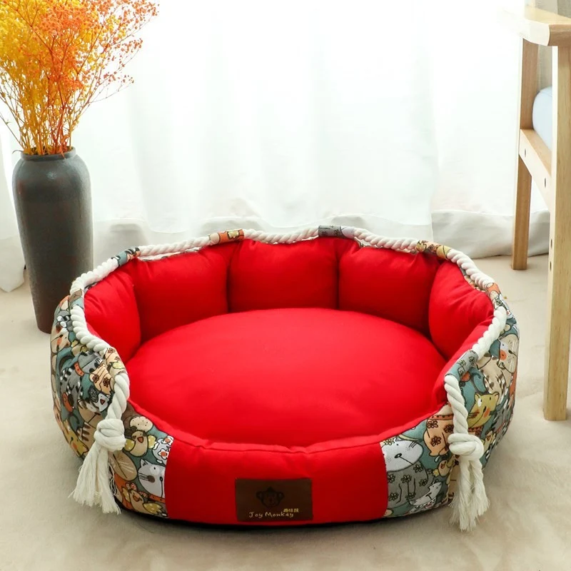 Langlebiges Hundebett mit Taschenfuntion und Kauseil