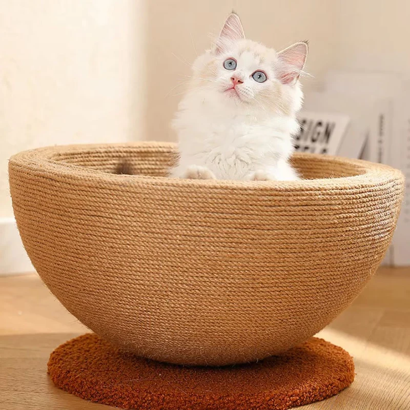 Katzen Kratz und Schlafkugel aus Sisal