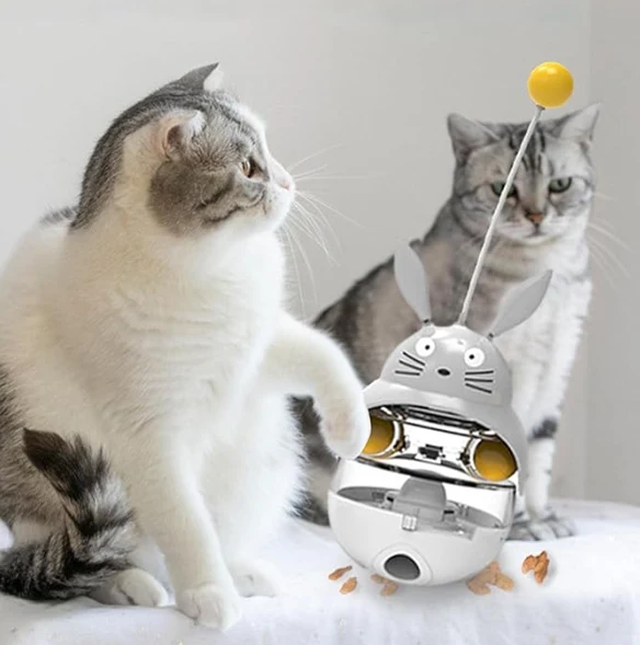 Interaktives Snack- und Spielzeug für Katzen mit Wackelfunktion