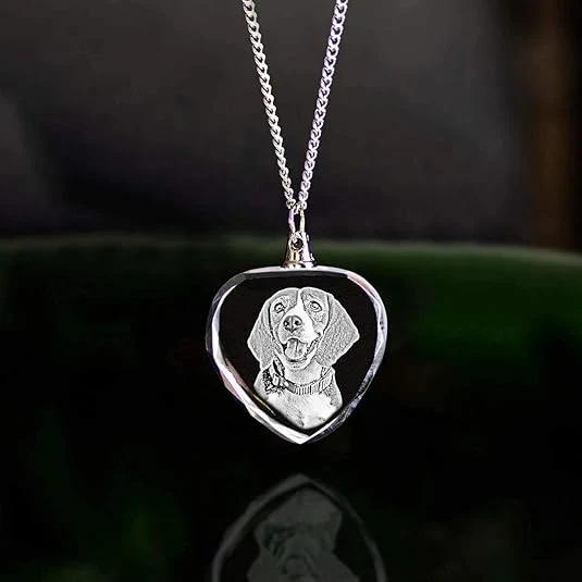 Personalisierte 2D/3D Kristall Herz Foto Halskette