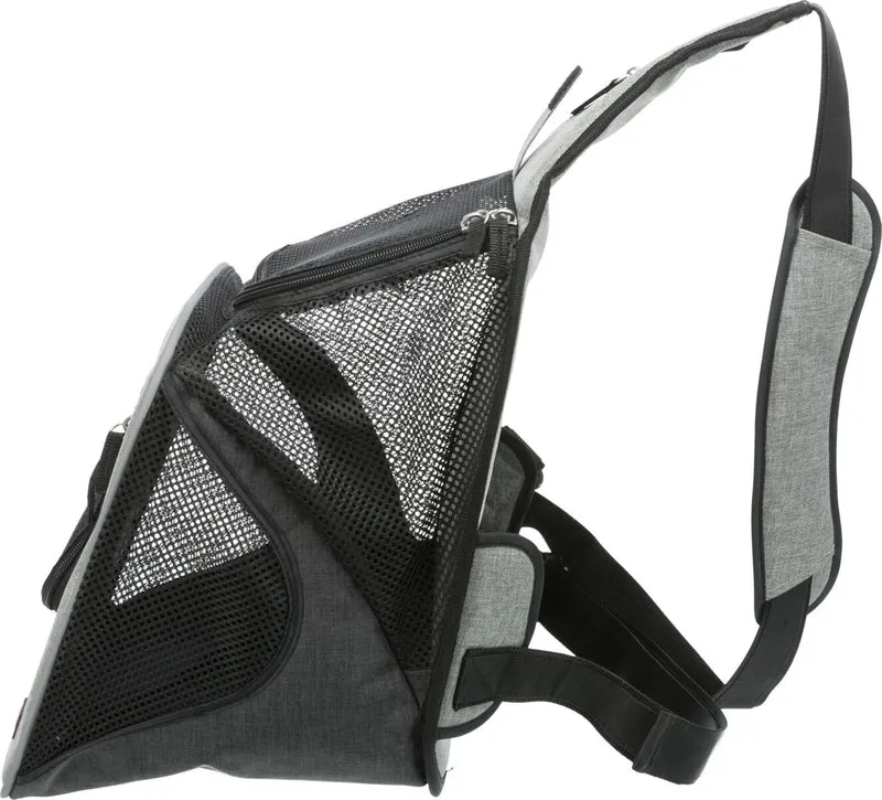 Luftdurchlässiger Cross-Body Hundetragerucksack Fronttasche Savina aus Mesh-Gewebe mit Taillengurt