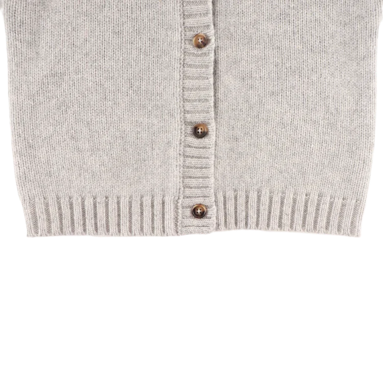 Gilane Merino Wool Cardigan-Soft Grey Melange
