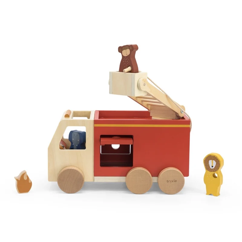 Feuerwehrauto aus Holz