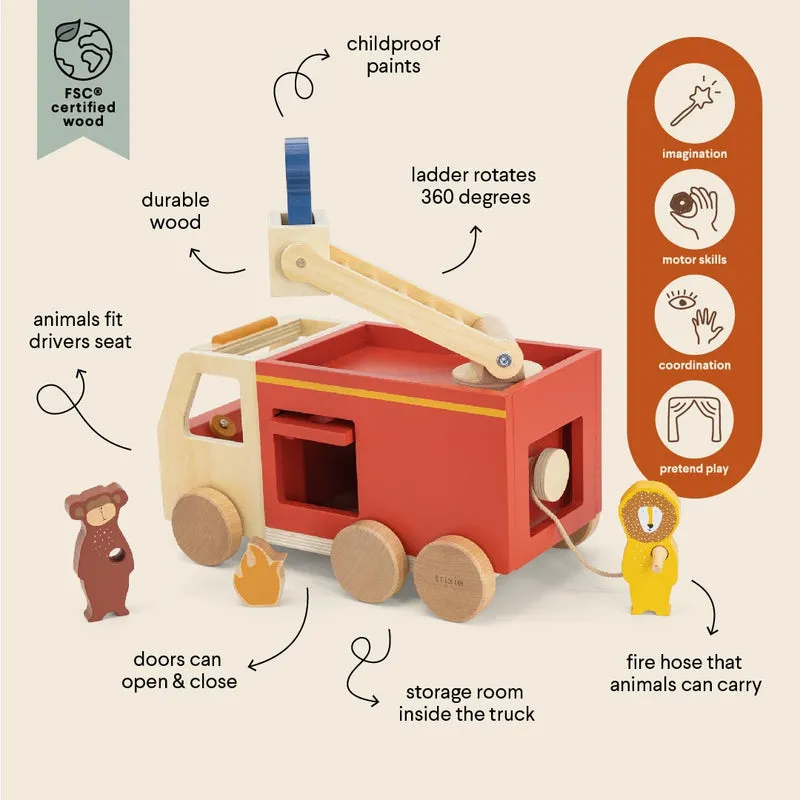 Feuerwehrauto aus Holz