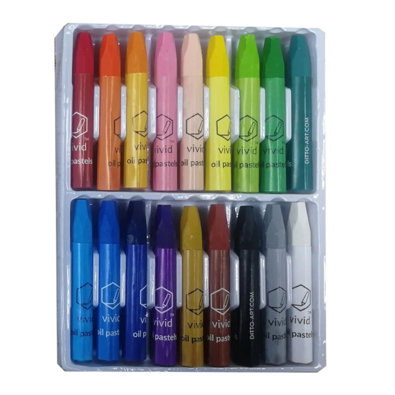 Ditto Vivid Oil Pastels: Jumbo 18 Colours
