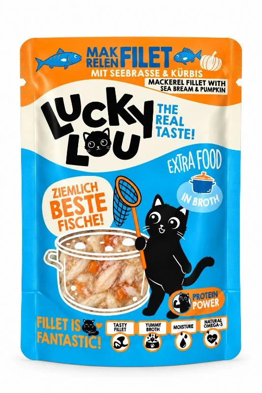 Lucky Lou – Makrele & Seebrasse in Saft 70 g