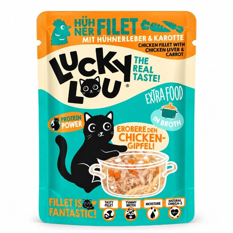 Lucky Lou Hühnerfilet mit Hühnerleber in Saft 70g