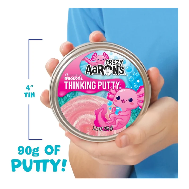 Crazy Aaron Amazing Axolotl - Full Size 4" Thinking Putty Tin (AX020)