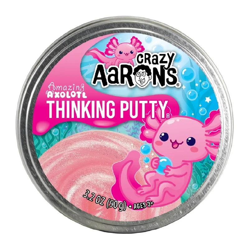 Crazy Aaron Amazing Axolotl - Full Size 4" Thinking Putty Tin (AX020)