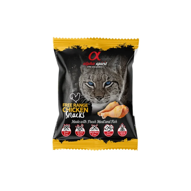 alpha spirit Cat Snacks Bag Freiland-Huhn