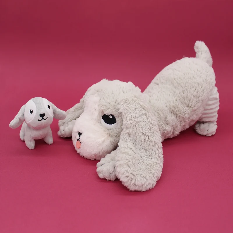 Les Déglingos - Toutou The Dog Mom And Baby - Light Grey