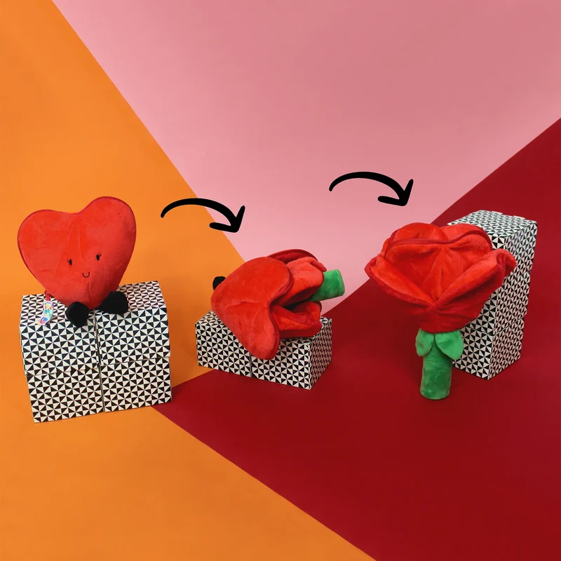 Les Déglingos - Red Heart/Flower Plush Toy