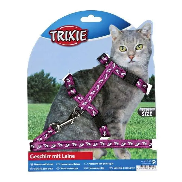 Trixie Katzen-Garnitur mit Leine + Schnappverschlüssen