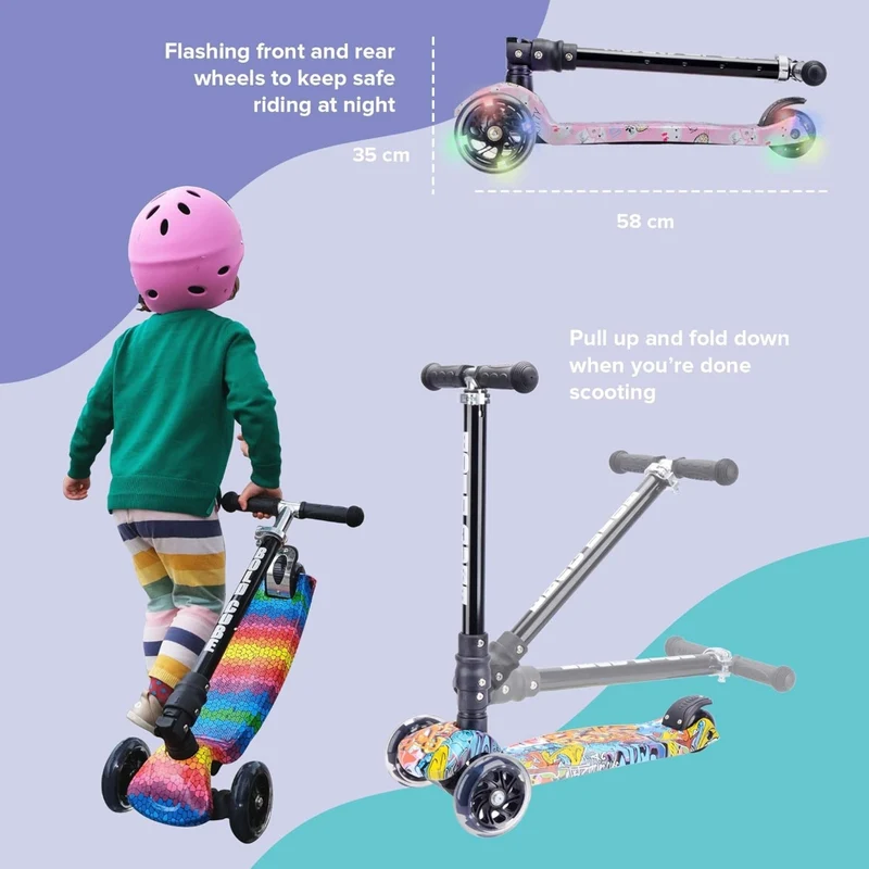 BoldCube 3 Wheel Scooter Big Fold Kitty Love