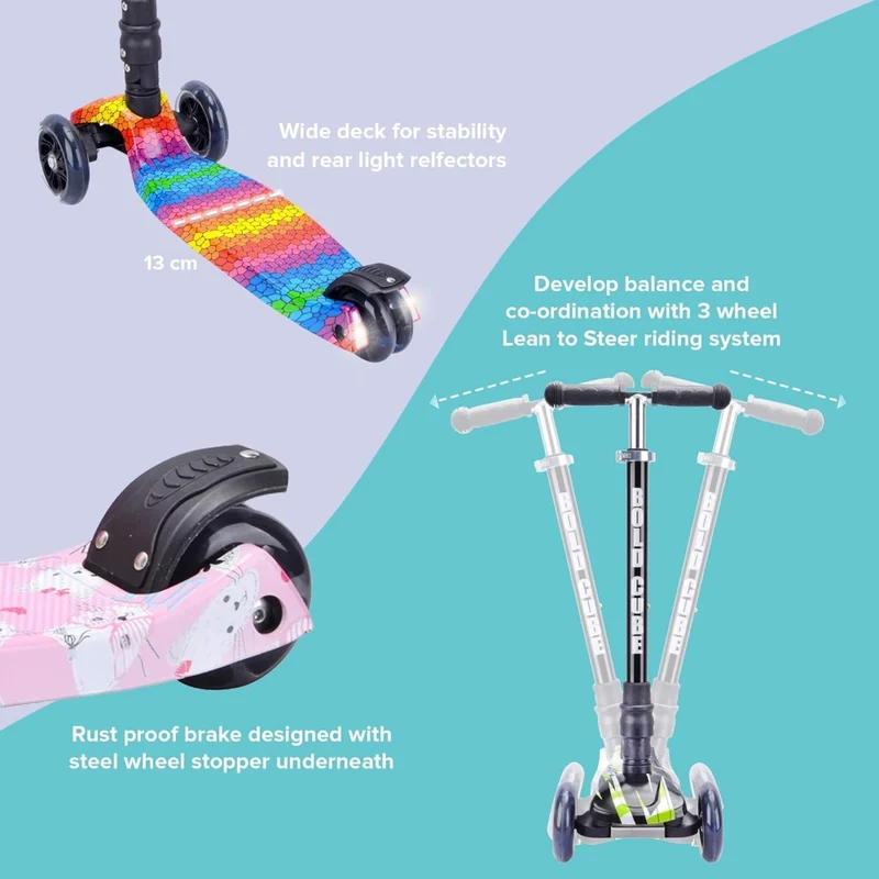 BoldCube 3 Wheel Scooter Big Fold Kitty Love
