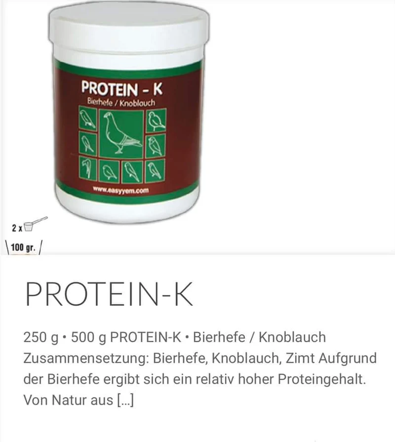 Protein - K, Bierhefe und Knoblauch 250 Gramm - Easyyem
