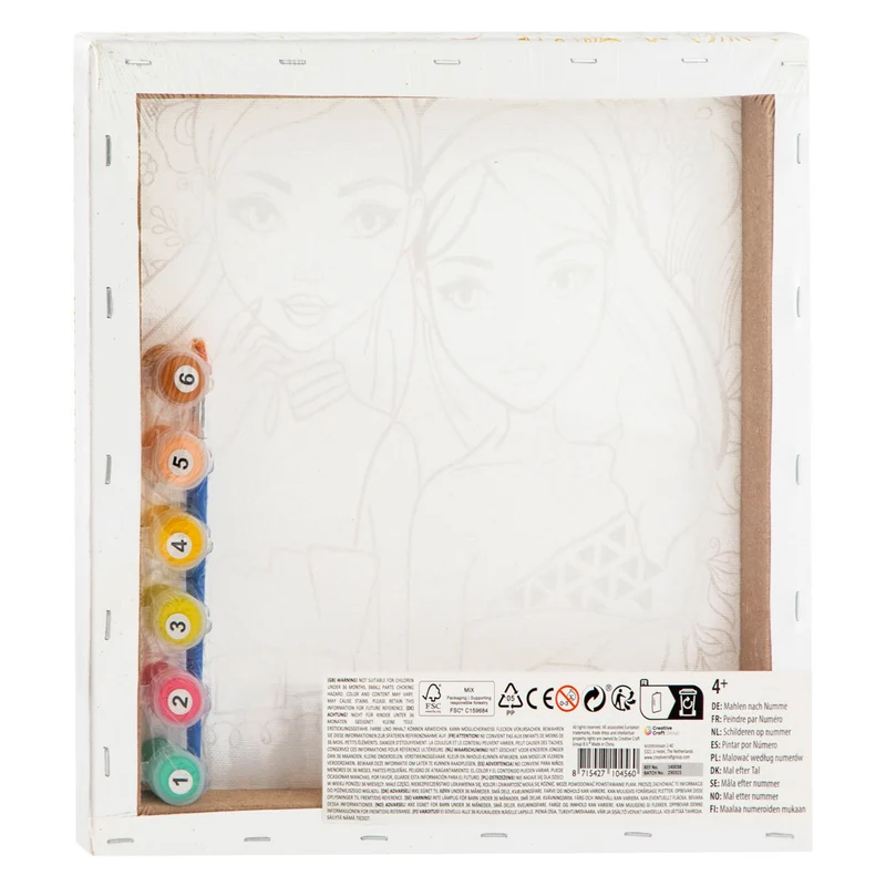 Besties Paint By Number Canvas With Foil 30x30 cm