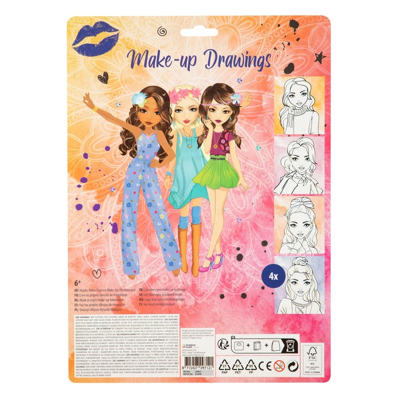 Besties Make Your Own Make-Up Drawings A4/ 4sheets
