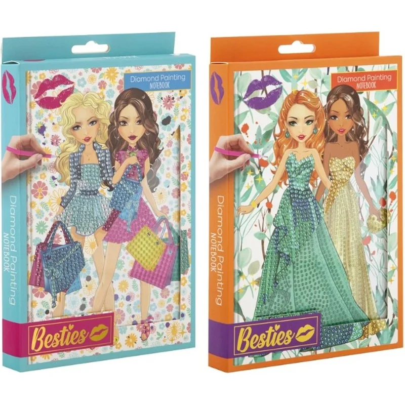 Besties Diamond Painting A5 Hardcover Notebook - Assorted