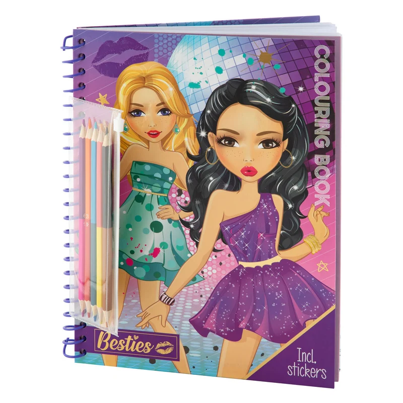 Besties Colouring Book A4/30 Sheets+5 Double-Ended Pencils