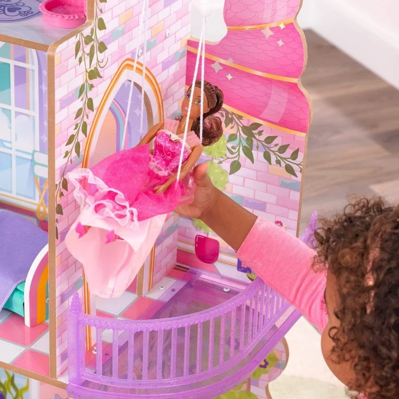 Kidkraft Rainbow Dreamers Unicorn Mermaid Dollhouse with EZ Kraft Assembly™
