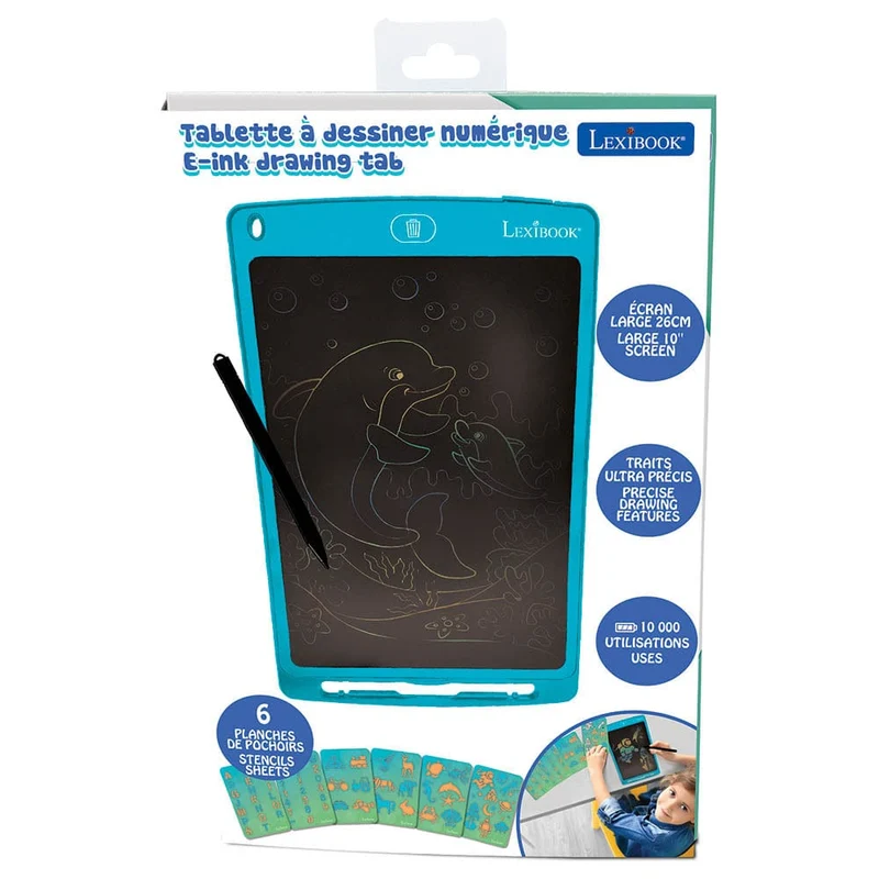 Lexibook 10’’ multicolor E-ink Drawing Tablet with stencils