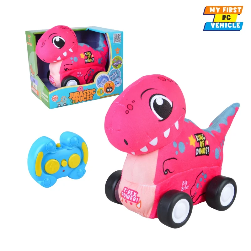 Qilun Toys T-Rex Plush Car for Kids 2.4G R/C