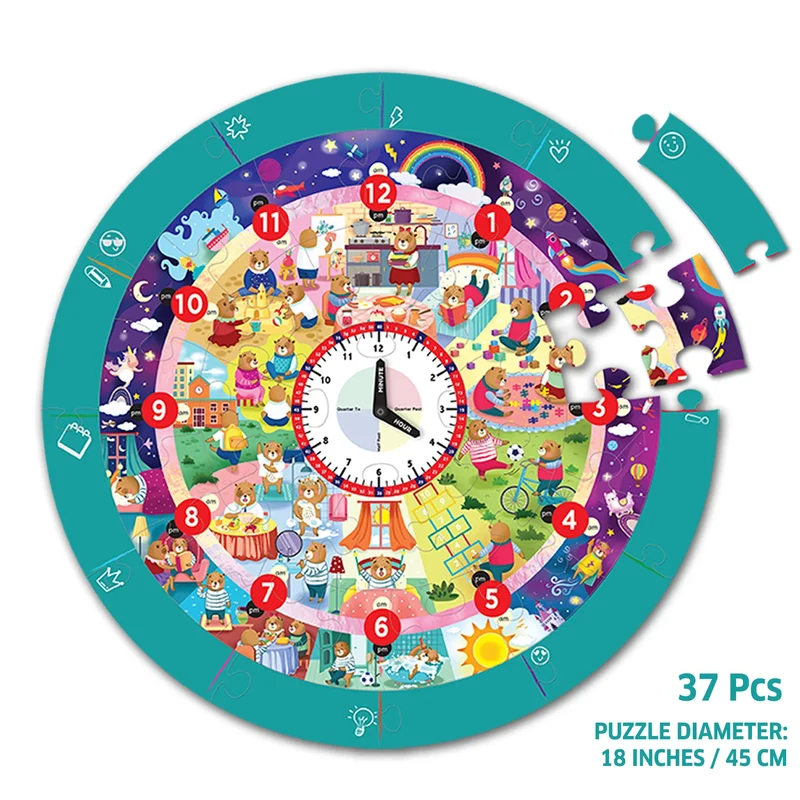 Chalk N Chukles Busy Bear's Day-Tell the Time Puzzle