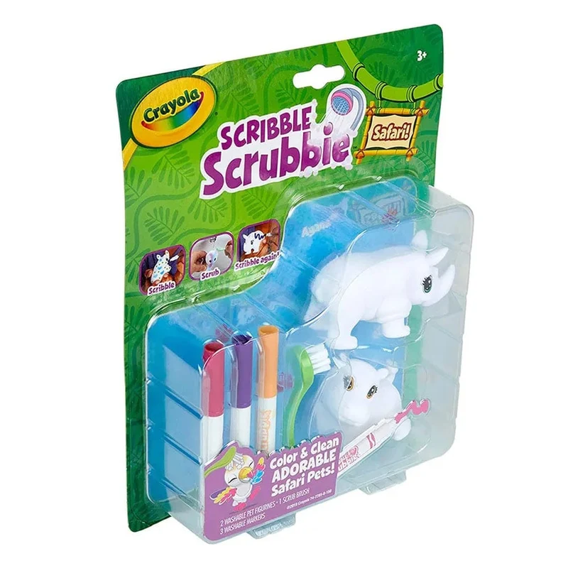 Crayola Scribble Scrubbie Safari Pack 2 (Rhino/Hippo) 2pc