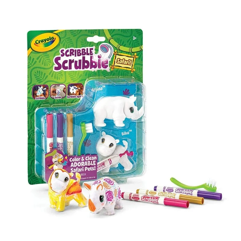 Crayola Scribble Scrubbie Safari Pack 2 (Rhino/Hippo) 2pc