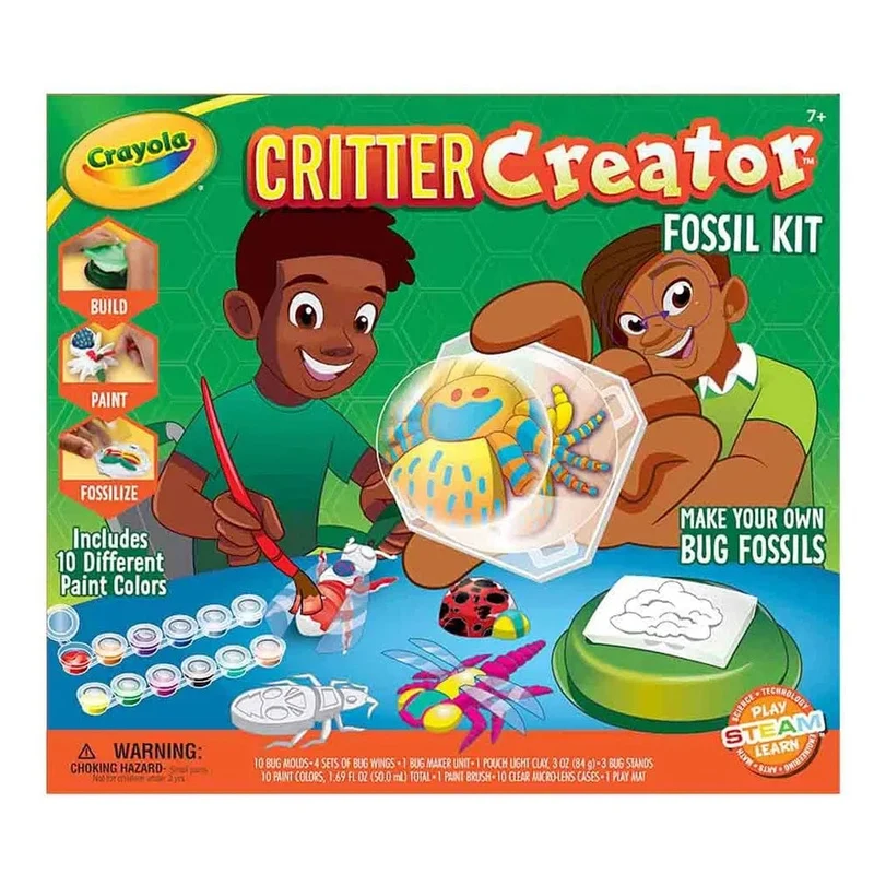 Crayola - Critter Creator Metallic Clay Art Fossil Kit W/ Paint