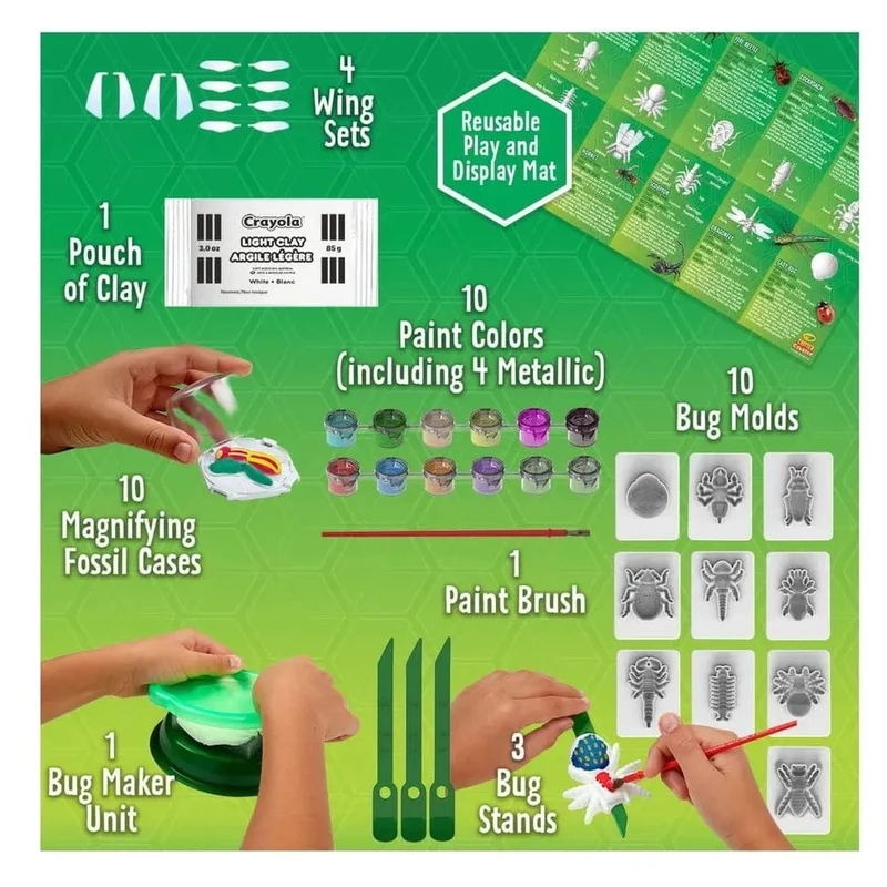 Crayola - Critter Creator Metallic Clay Art Fossil Kit W/ Paint