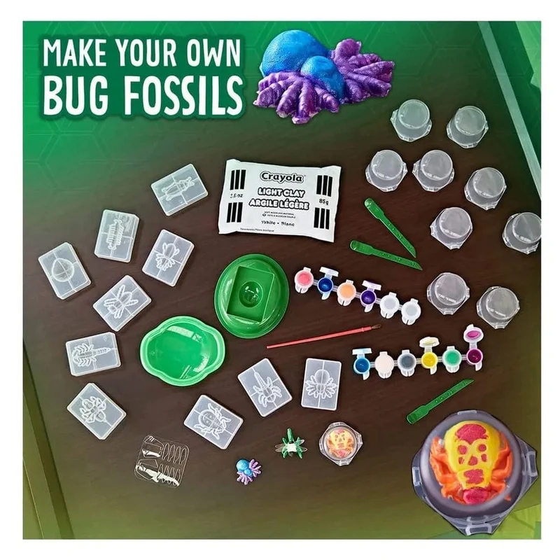 Crayola - Critter Creator Metallic Clay Art Fossil Kit W/ Paint
