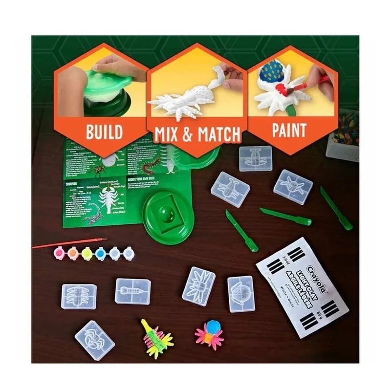 Crayola - Critter Creator Glow in The Dark Clay Art Kit W/ Paint
